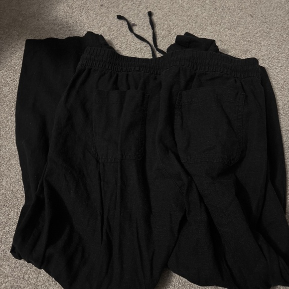 Black Linen blend wide leg old navy pants - Picture 5 of 5